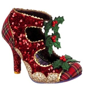 Irregular Choice Holly Jolly Christmas shoes heels sequins brand new US 10 EU 41